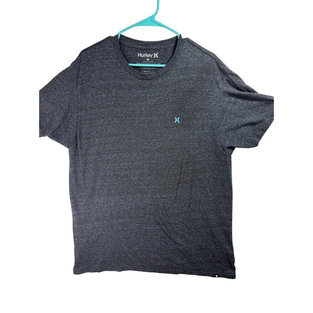Hurley Men’s XL Heather Gray Short Sleeve T-Shirt Turquoise Logo